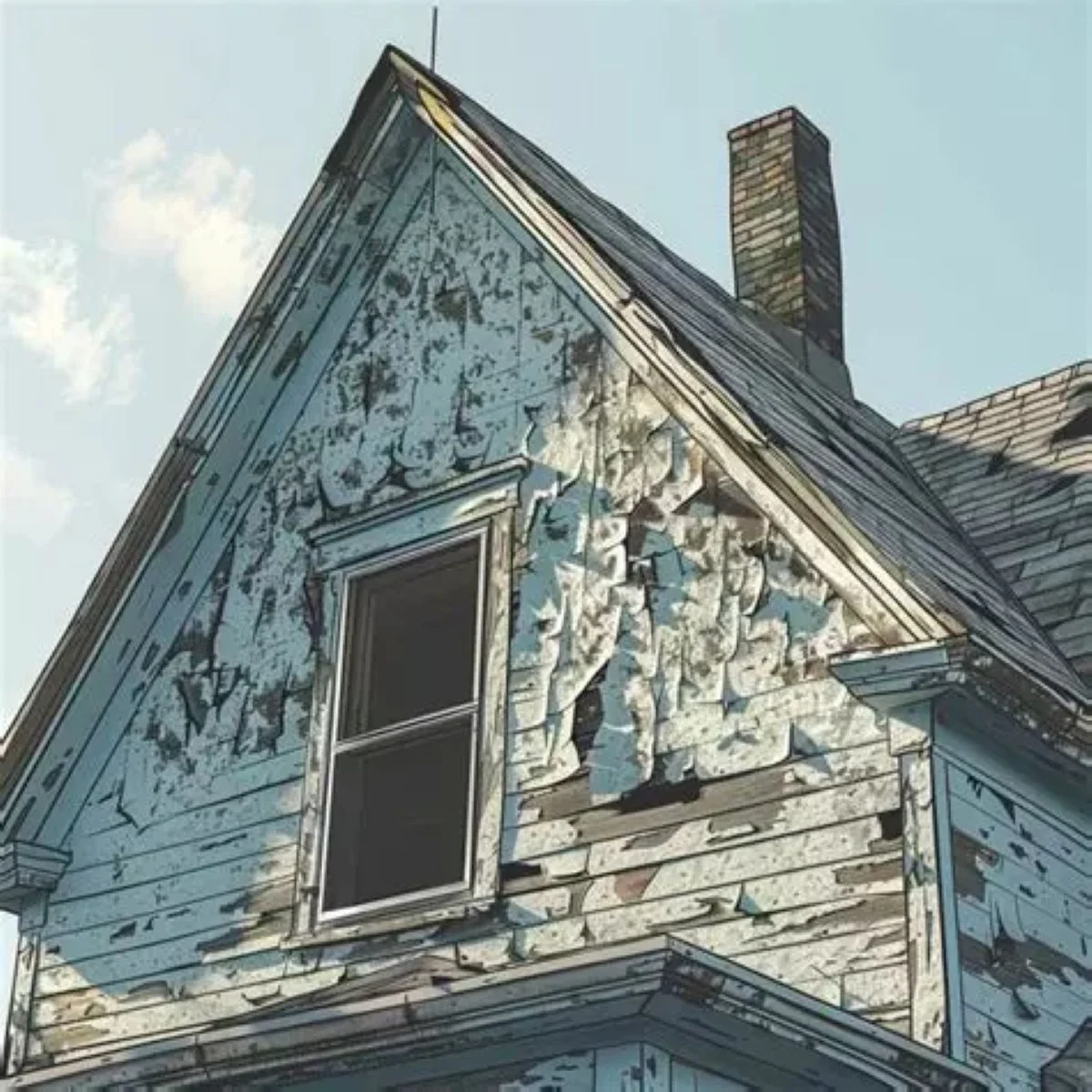 Façade d'un bâtiment ancien avec des éléments architecturaux typiques d'avant 1949, nécessitant un diagnostic plomb